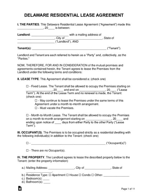 delaware lease agreement form fill   sign printable