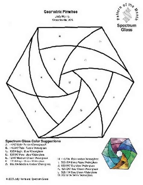 stained glass pattern  geometric pinwheel p
