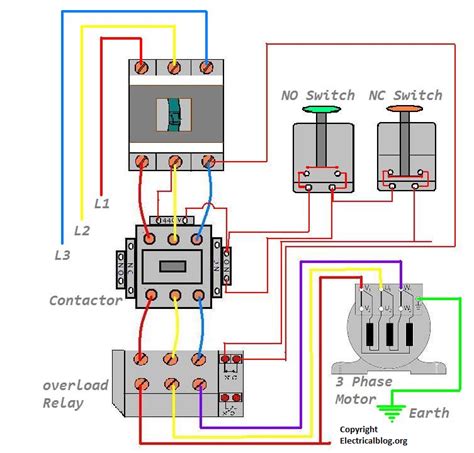 dol starter wiring diagram   phase motor controlling