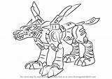 Digimon Metalgarurumon Draw Drawing Drawings Anime Learn Paintingvalley Step sketch template
