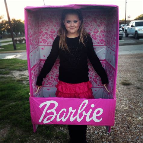 Barbie Halloween Costume A Large Cardboard Box And Plastic