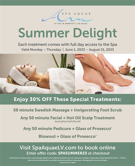 monthly spa specials spa aquae healing  renewal water therapy