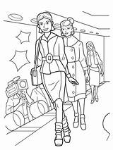 Model Coloring Pages Runway sketch template