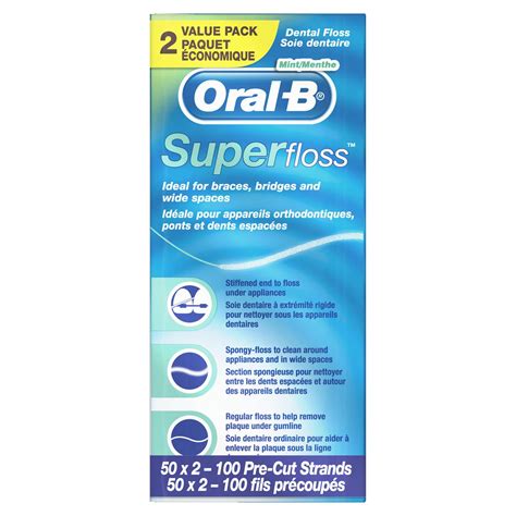oral  super floss pre cut strands dental floss mint walmart canada