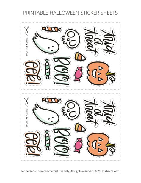 printable halloween sticker sheets print cut files included