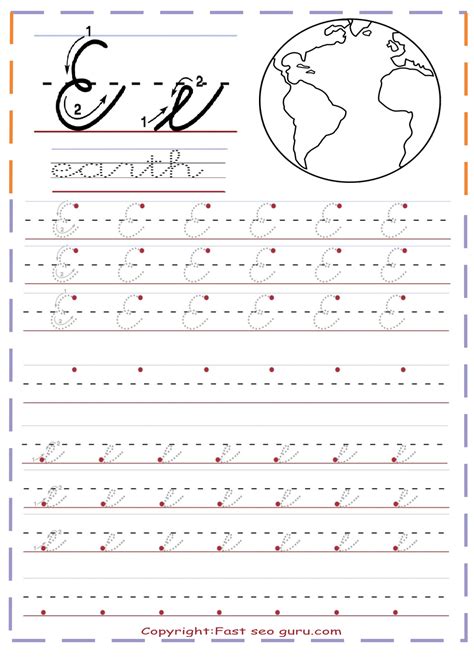 cursive handwriting tracing sheets  practice letter