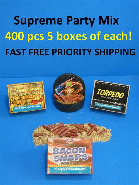 400 Adult Poppers 4 Kind Supreme Mix Torepedo Thunder Bacon Red Cracker