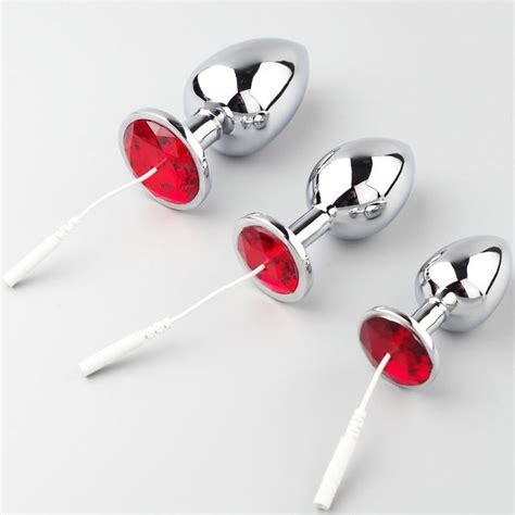 electro anal butt plugs metal gay butt beads tail 3 size choose sex