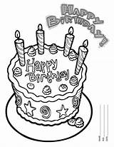 Birthday Coloring Cake Happy Candles Pages Grandma Four Drawing Color Print Printable Line Size Getcolorings Clipartmag sketch template
