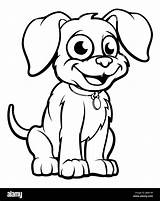 Outline Dog Cartoon Cute Coloring Character Sketch Drawing Illustration Drawings Stock Alamy Pets Getdrawings Paintingvalley sketch template