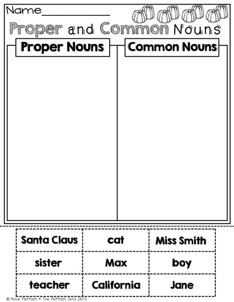common  proper nouns worksheet