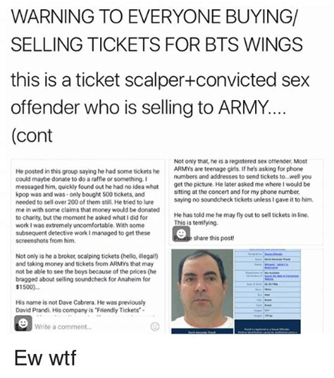 warning to everyone buying selling tickets for bts wings this is a
