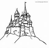 Coloring Pages Medieval Color Castle Printable Fantasy Kids Castles Knight Knights Clipart Sheet Sheets Bookmark Blank Rainbow Burg Cartoon Words sketch template