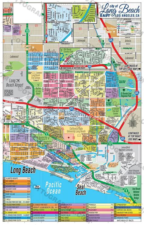 Long Beach Map East Los Angeles County Ca Otto Maps