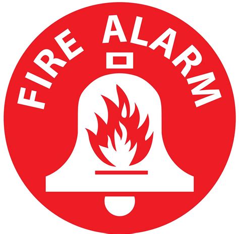 fire alarm floor safety sign    circular decal