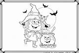 Cute Witch Coloring Pages Halloween Drawing Getcolorings Color Print Getdrawings sketch template