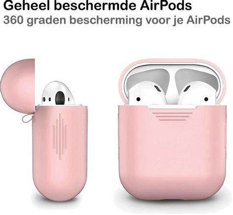 beschermhoes voor apple airpods roze siliconen case geschikt voor apple airpods   bolcom