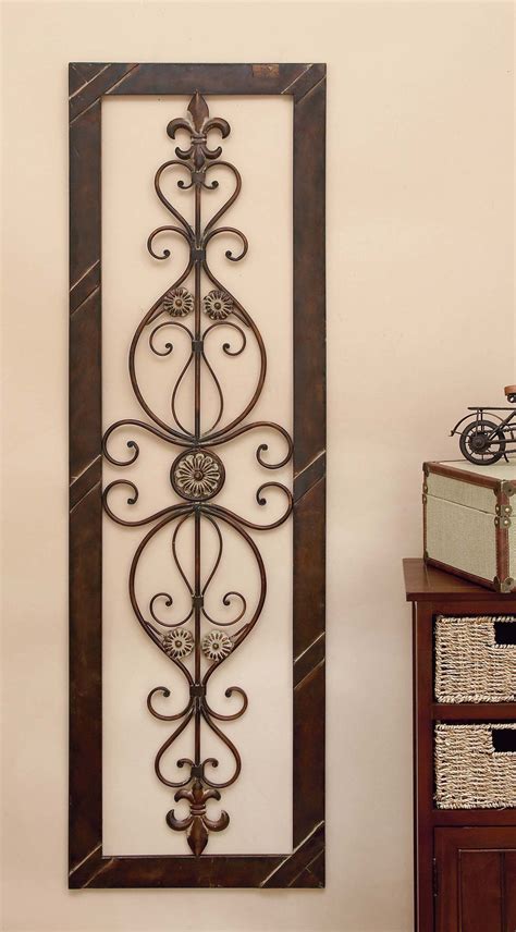 vertical metal wall decor plaque  brown tuscan wall decor buy wall decor iron wall decor