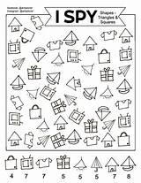 Spy Shapes Game Kids Quiet Squares Colouring Triangles Tes Different Does Why Look Resources sketch template