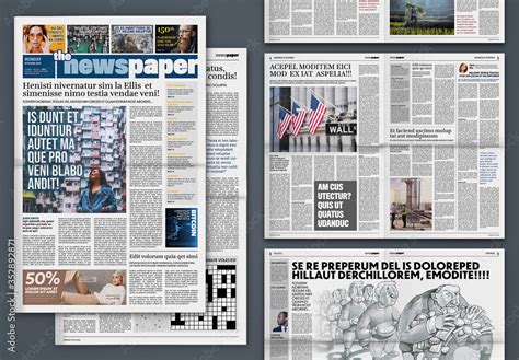 modern newspaper design layout stock template adobe stock