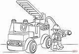Coloring Lego Fire Truck Pages Printable Drawing sketch template