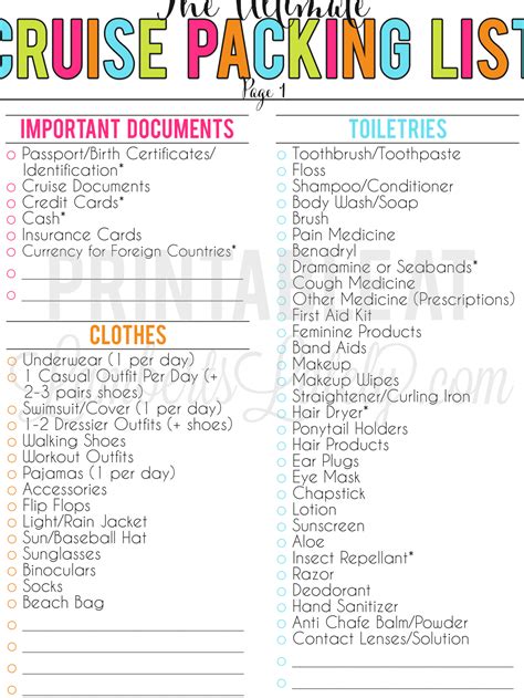 grab   printable cruise packing list complete  tips