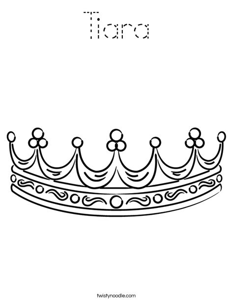 tiara coloring page tracing twisty noodle