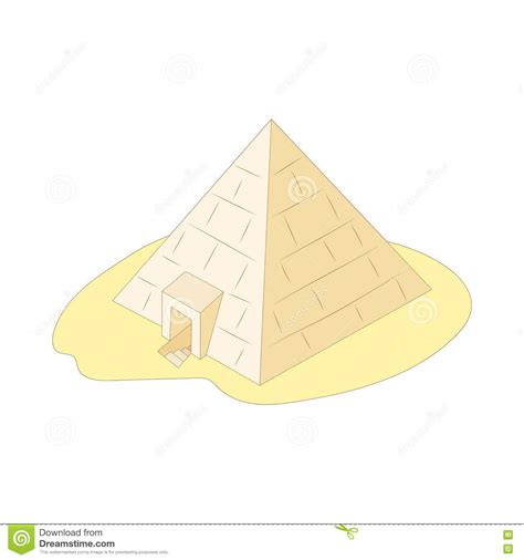 Pyramid Of Giza Egypt Icon Cartoon Style Stock Vector