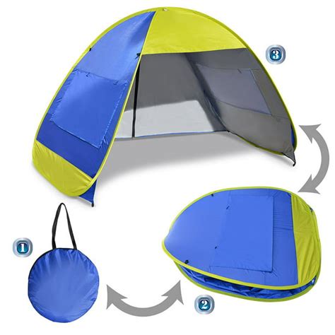 sunrise portable pop  beach tent sun shade shelter outdoor hiking traveling camping blue
