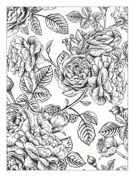 advanced coloring pages flowers