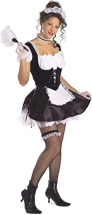 secret wishes sexy satin french maid adult costume size