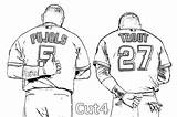Coloring Baseball Pages Mlb Cubs Chicago Angels Printable Drawing Los Angeles Line Jersey Dodgers Uniform Mets Sox Jerseys Red Print sketch template