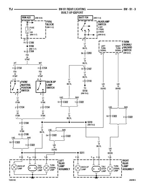 jeep wrangler tj tail light wiring diagram wiring diagram