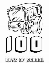 School Bus Coloring 100 Pages Days 100th Clipart Last Printable Happy First Kindergarten Clip Cartoon Popular Library Kids Coloringhome Line sketch template
