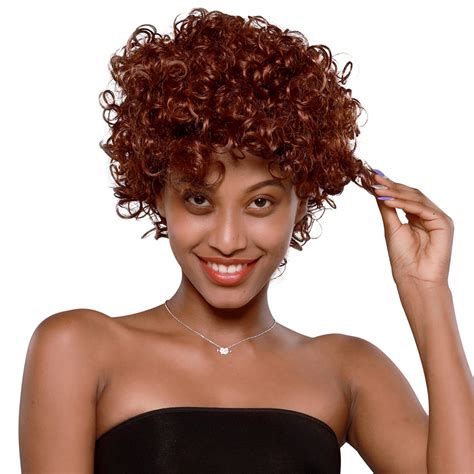 short afro curly wigs pixie cut wig synthetic for african american