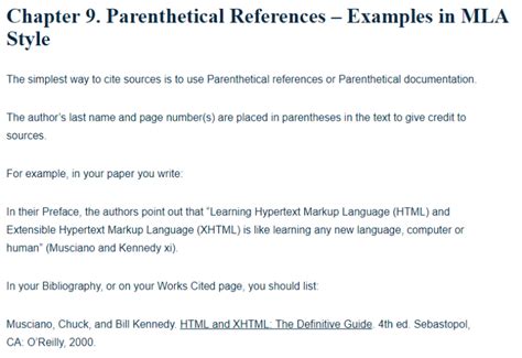 parenthetical references examples  research paper