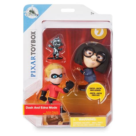 Disney Store Dash Edna Jack Jack Action Figure Set Pixar