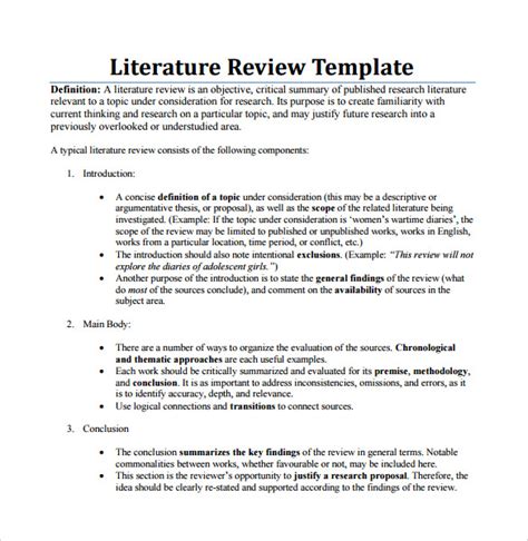 literature review template tristarhomecareinc