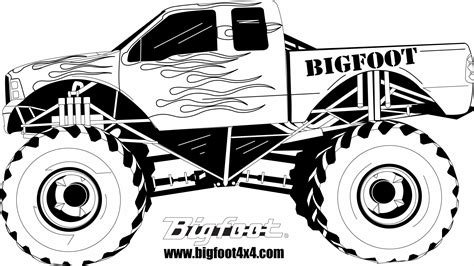 drawing monster truck  transportation printable coloring pages