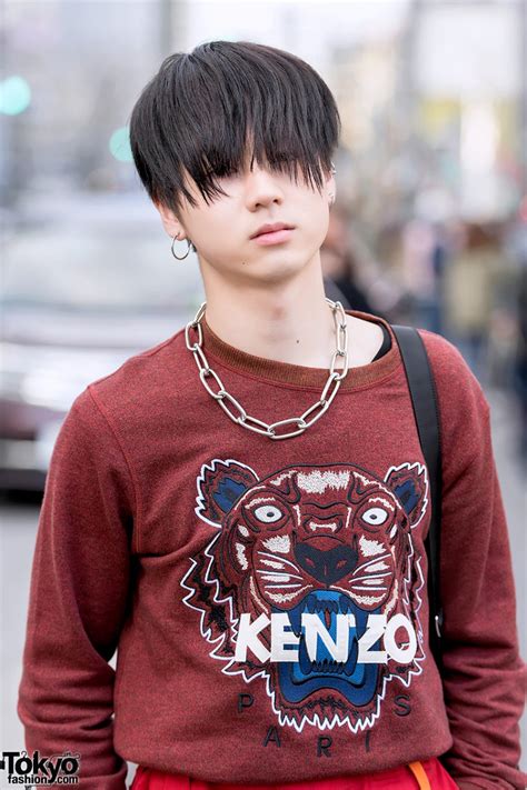 harajuku guys in 99 is leather jacket kenzo sweater and comme des garcons
