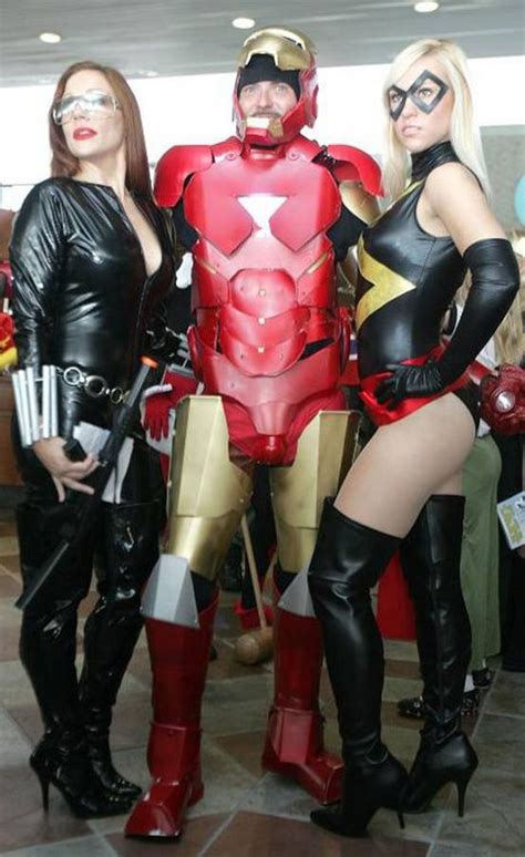 Avengers Cosplay Black Widow Iron Man And Ms Marvel Carol