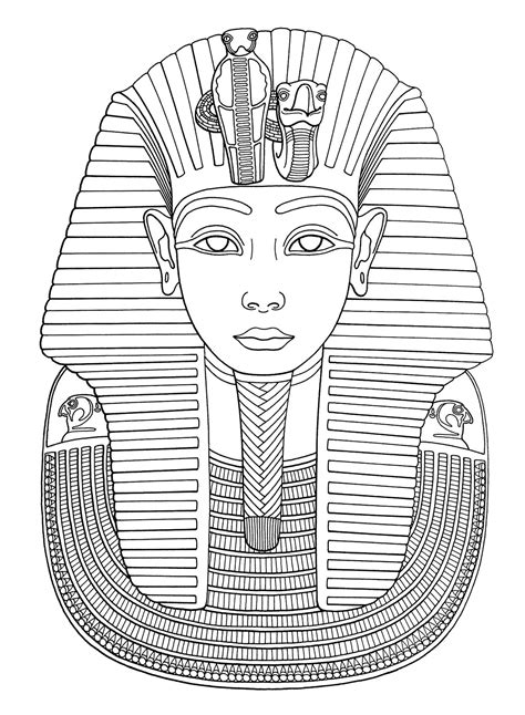mask   pharaoh tutankhamun egypt kids coloring pages