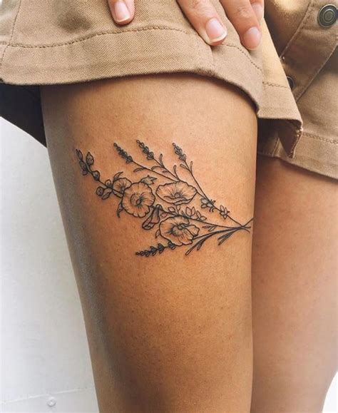 30 Attractive Small Thigh Tattoos Ideas To Try In 2021 Flower Thigh