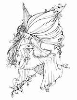 Coloring Faerie Pages Getcolorings Fairy Color Fantasy Adult sketch template