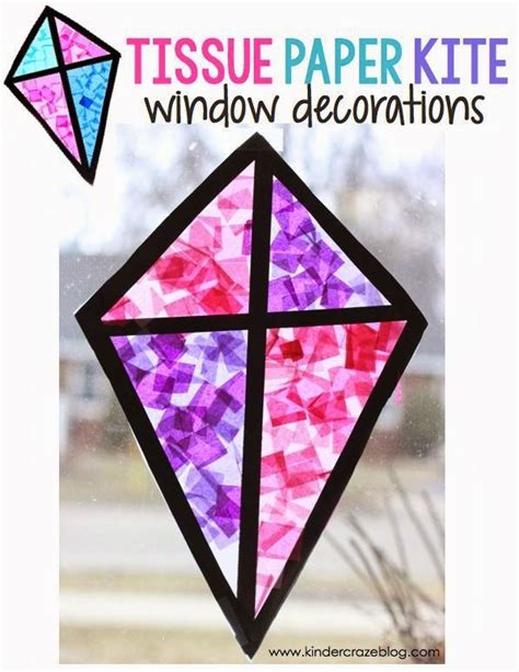 stained glass kite decorations   tissue paper kites craft