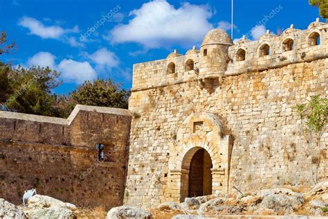 main gate  fortezza castle  rethymno crete stock photo