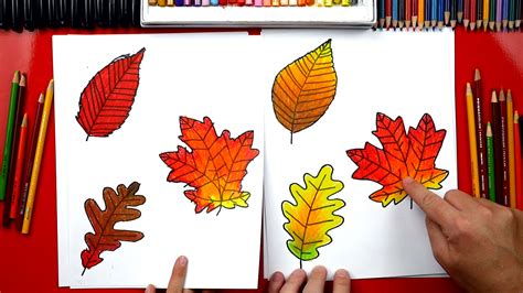 draw fall leaves art  kids hub