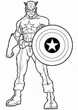 Captain America Coloring Pages Color Kids Print Beautiful Super sketch template