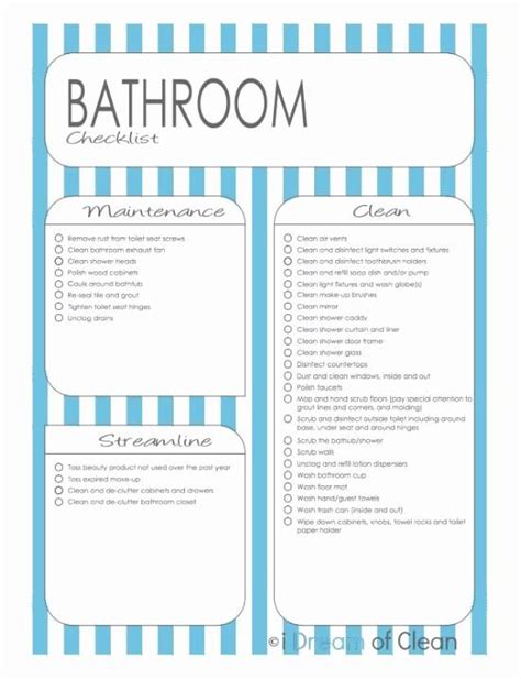 bathroom cleaning checklist template  public restroom cleaning