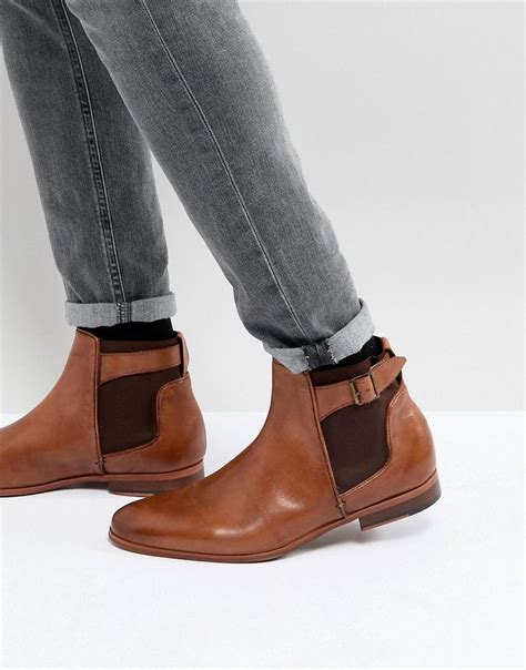 asos chelsea boots  tan leather  strap asos chelsea boots boots leather chelsea boots